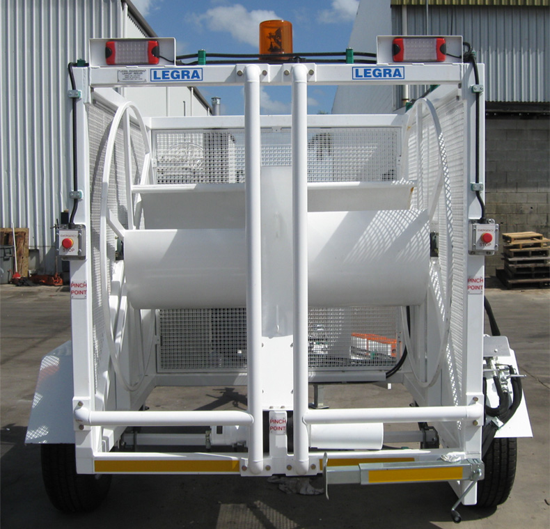 Layflat Hose Reel Trailer in ACTION 